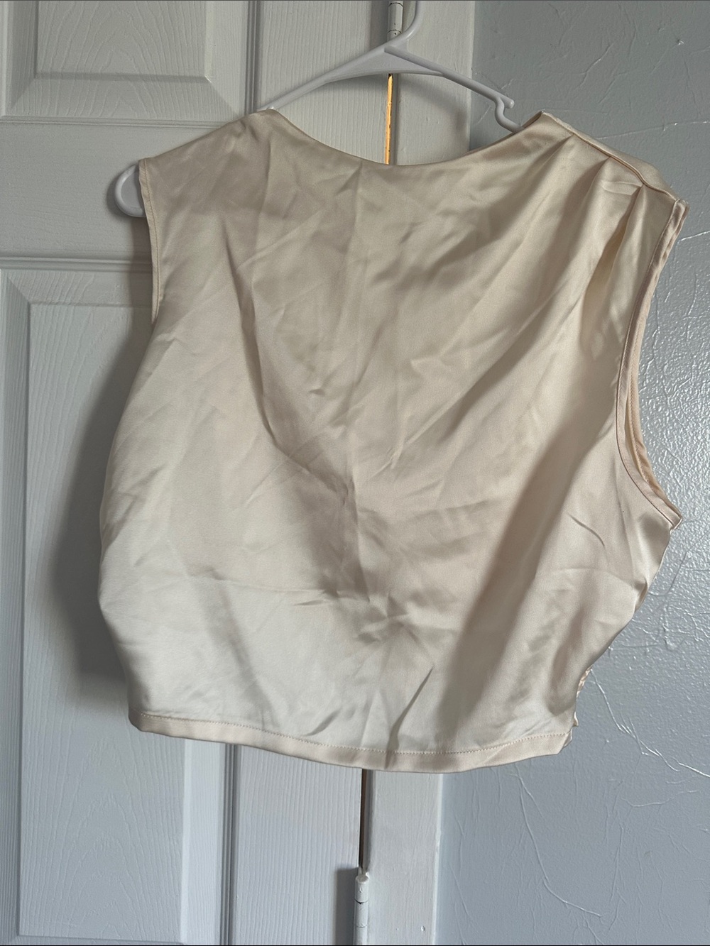 Sincerly Jules Cream Satin Crop Camisole